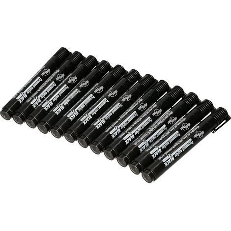 KOTARBAU Set de 12 Marqueurs Permanents Noirs Pointe Ronde Stylo Étanche (1/5)