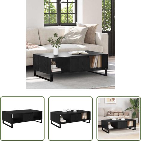 Holzwerkstoff -  Couchtisch Schwarz Eichen-Optik 104 x 60 x 35 cm Holzwerkstoff (1/5)