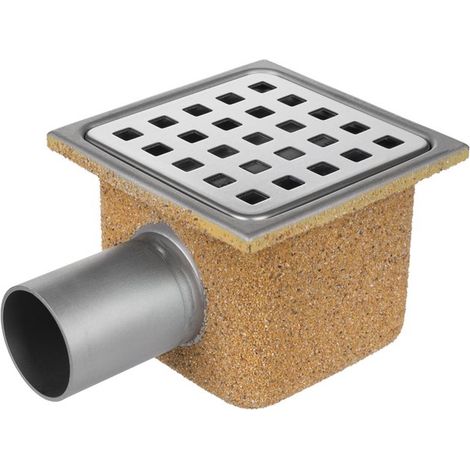 Gebo SH40 sifone da pavimento in acciaio inox 105x105 mm evacuazione orizzontale