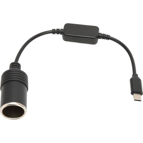 Adaptateur USB C mâle 5V vers allume-cigare femelle 12V, convertisseur d'alimentation pour accessoires électroniques auto, 30 cm (1/5)