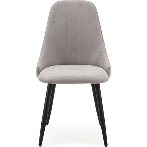 Pack de 4 sillas para cocina o comedor Izan tapizado textil gris claro, 91cm(alto) 50cm(ancho) 57cm(fondo) (1/5)