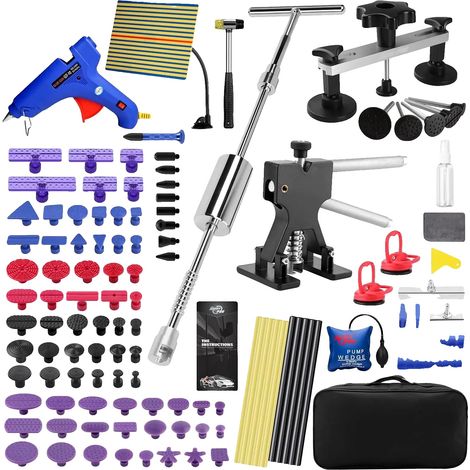 Herramienta para eliminar abolladuras, kit de reparación de abolladuras sin pintura, compatibilidad versátil, kit de reparación PDR (1/2)