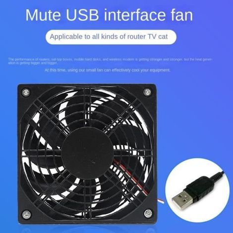 Ventilateur - VENTILATEUR REFROIDISSEMENT - Mini Ventilateur USB - Noir - Refroidissement TV Box - Ordinateur (1/4)