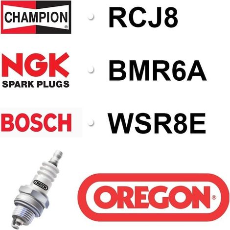 Buj铆a OREGON - CHAMPION RCJ8 - NGK BMR6A - BOSCH WSR8E