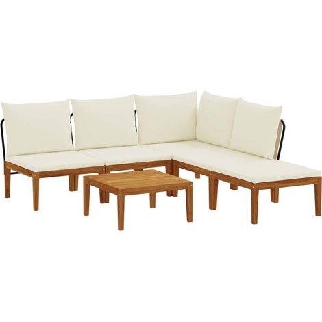 Maison Exclusive - 6 stk. Massives Akazienholz & Seil Natur (1/5)