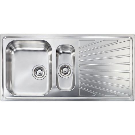 Lavello COMETA 100x50 2 vasche destre+ gocciolatoio ACCIAIO INOX (1/6)