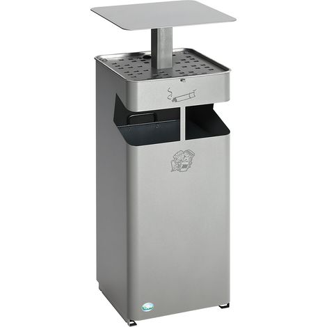VAR, Combiné cendrier-poubelle avec toit, capacité 38 l, (1/2)