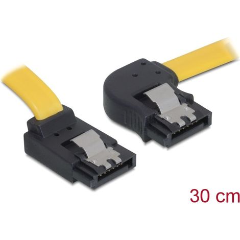 Delock cable sata 30cm right/up metal yellow
