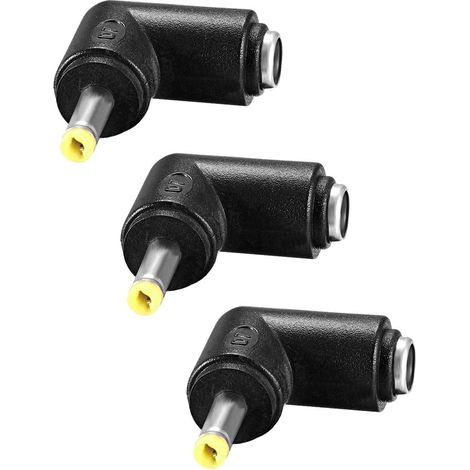 3pcs DC Puissance Connecteur Adaptateur 90 Degré Angle 4.0mm x 1.7mm Mâle Bouchon à 5.5mm x 2.1mm Femelle Jack Coupleur Convertisseur ou Portable CCTV Caméra éclairage Bande (1/3)