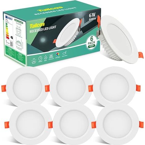 Recessed LED Spotlight, 6W 600lm Extra Flat Recessed Ceiling (1/5)