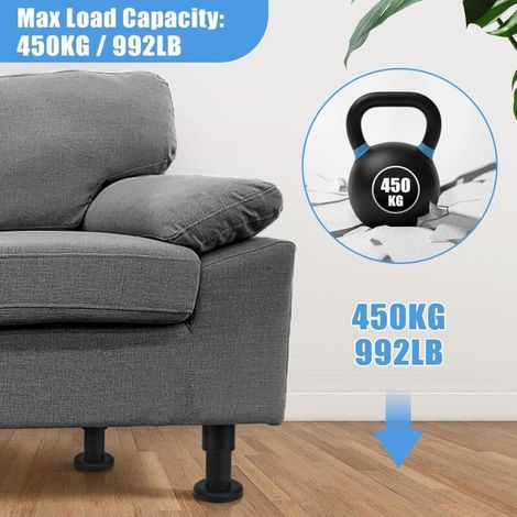 4PCS Pied de Meuble Réglable 18-30cm pour Étagères de Cuisine, Canapé, Table, Chaise, Bureau, Placard, Support Poids 600LB, Pieds de Meuble de Salle de Bain Pied (1/4)