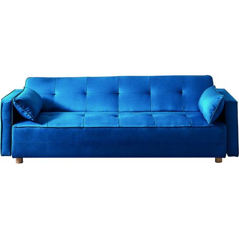 Divano trasformabile scandinavo 3 posti blu anatra COPENHAGUE