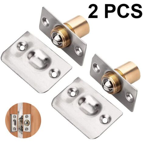 Lot de 2 loquets à bille pour porte de placard, loquet à rouleau réglable en acier inoxydable pour ferrures de porte de balcon. Voir le loquet à bille. (1/5)