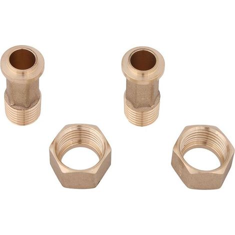 JS Wasserzähler-Verschraubungs-Set, Innengewinde 1 1/4'' x Außengewinde 1/2'', Messing, Verpackungseinheit 2 Stück, für Österreich, 0022401400001