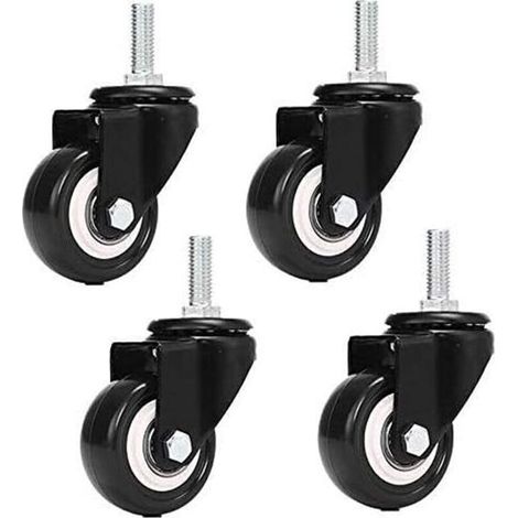 M8x25mm 4-teilige Tragkraft 240kg Trolley-Lenkrolle PU-Pulverbeschichtung Ersatz für Möbel (ohne Bremsrollen)