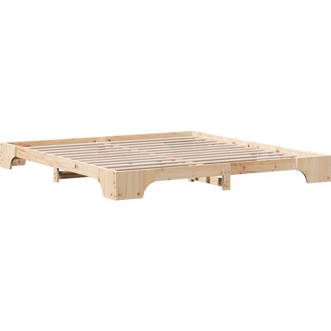 Lit double,Lit adulte,Cadre de lit Pin massif 200 x 200 cm Bois massif en pin CFW8166023 (1/5)