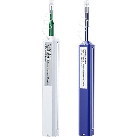 2 Pièces Nettoyeurs pour Fibre Optique, Stylos de Nettoyage pour Connecteurs 1,25 mm LC/MU et 2,5 mm SC/ST/FC, Plus de 800 Nettoyages par Stylo, Facile à Utiliser et Efficace (1/5)