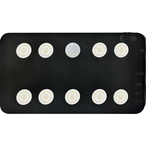 REV LED-Akku-Wandleuchte flach mit Sensor schwarz dimmbar