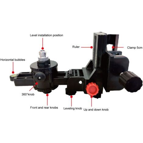 Adaptateur de niveau laser à support ,Support Réglable à 360 Degrés, Base Pivotante en Forme de L avec Clip, Montage Mural au Plafond (1/4)