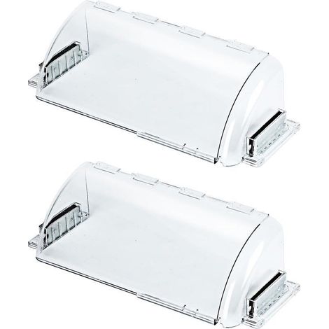 Lot de 2 déflecteurs de ventilation réglables, transparents, de 8,5 à 14,5 pouces, pour grilles de plafond, de sol et de murs latéraux (1/4)