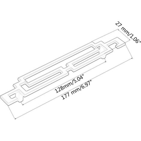 Lot de 2 poignées de traction pour porte d'armoire de cuisine, tiroir et boutons de meubles, quincaillerie de style européen rétro (128 mm, noir) (1/3)