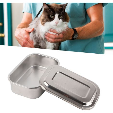 [Medizinische Aufbewahrungsbox] Nadelbox aus glattem Edelstahl mit abgerundeten Ecken, erhöhter Wandstärke ohne scharfe Kanten, Maße 15 x 10 cm mit luftdichtem Deckel zur Aufbewahrung von Veterinärnad (1/5)