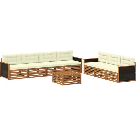Outdoor Sofa Set 8 pcs Natural and Cream 79 x 79 x 37 cm vidaXL (1/5)