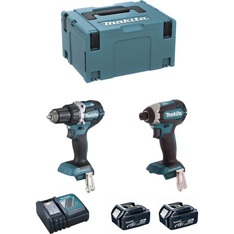 Makita kit dlx2189tj (ddf484 + dtd153 + 2 x 5,0 ah + dc18rc + makpac 3) 0088381830355 (1/5)
