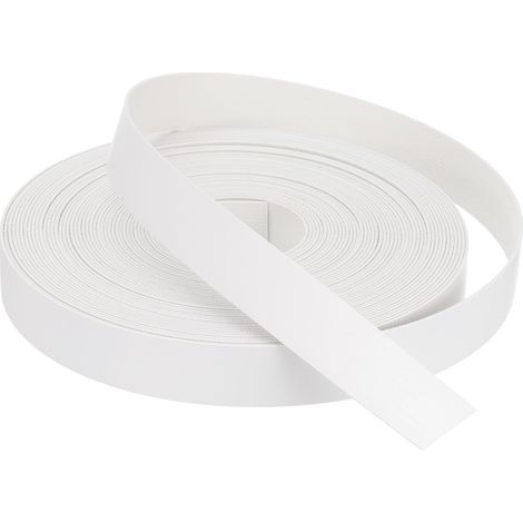 Bande de Chant 15 Mètre x 22mm, Bande Bordure Meuble Masquage Préencollé en PVC, Placage Contreplaqué Flexible avec Adhésif Thermofusible pour Bords Meuble Étagère Panneaux, Blanc (1/5)
