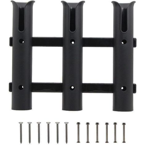 1 Support de canne à pêche 3 tubes,Nylon robuste,Montage mural,Bateau,Kayak,Glacière (1/5)