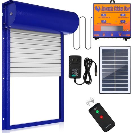 Rosvola – Porte automatique de poulailler solaire – Minuterie et télécommande – Résistante aux intempéries – Installation rapide en 10 minutes