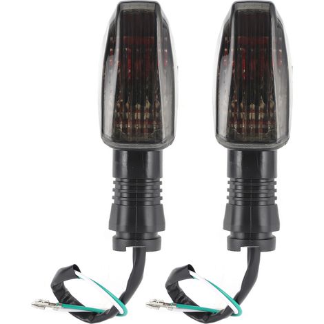 Clignotants LED Moto 2 Pièces Lentille Fumée 12V pour Kawasaki Ninja ZX-6R KLE KLR Z750S (1/5)