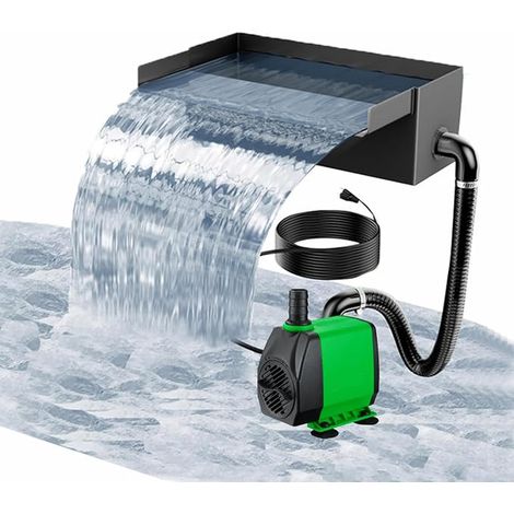 Waterfall for Garden Pond 3000L/Hour 30 cm Stainless Steel 48 W Garden Decoration Patio (1/5)