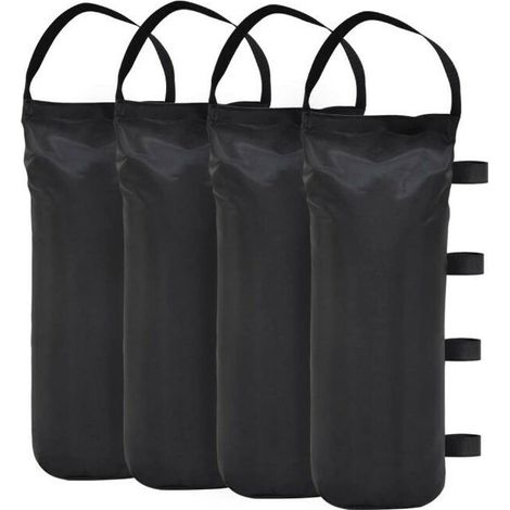 Ahlsen Paquete de 4 bolsas de arena para cenadores - Grado industrial - Pesas para cenadores y tiendas de campaña de jardín - Negro (1/4)