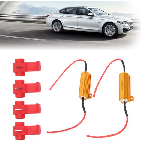 2 pièces Résistance de Charge 50W 8Ω LED Anti-Erreur Canbus pour Phare Anti-Brouillard Feux de Jour (1/5)