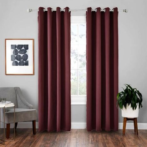 Tende oscuranti termiche in 2 pezzi per soggiorno - 140 x 240 cm (rosso scuro) rosso scuro bordeaux