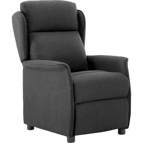 Fauteuil inclinable, gris foncé, 66,5 x 94 x 101,5 cm, polyester.