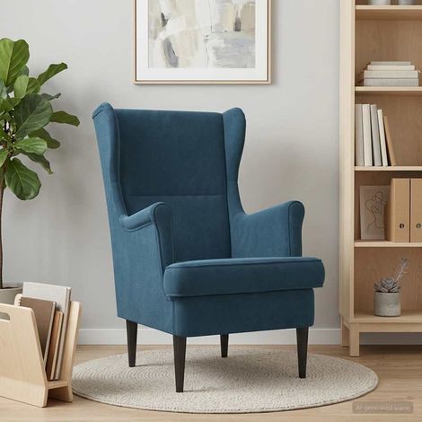 vidaXL Poltrona Blu Velluto (1/5)
