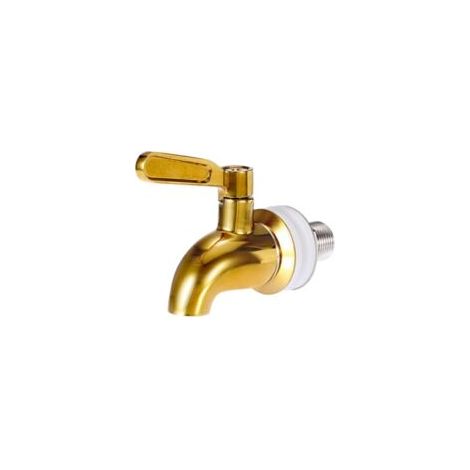Rubinetto di ricambio per dispenser di bevande in acciaio inox, compatibile con apertura da 16 mm (5/8"), colore oro - Crezuo