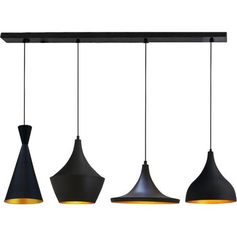 Lampe Suspendue Noir Quadruple Magna Chandelier – Lustre Vintage E27 Nourriture Bureau Intérieur Boulangerie Bureau Boutique Restaurant (1/5)
