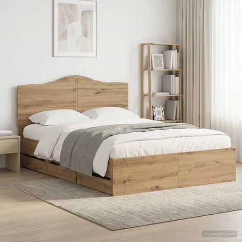 vidaXL Bed Frame with Storage and Headboard Artisan Oak 160 x 200 cm (1/5)