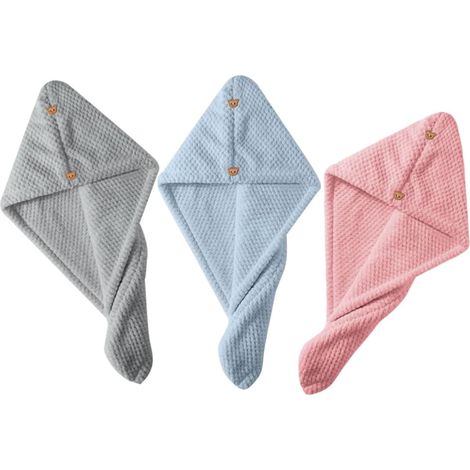 Drying Turbans for Long Hair 2 Pieces Thick Microfiber