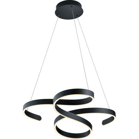 Plafoniera LED design a sospensione DIMMERABILE soggiorno illuminazione sala da pranzo lampada a pendolo antracite trio 371310142 (1/5)