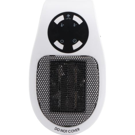 Prise chauffante PTC 500W 2 pièces, radiateur mural ABS céramique multifonction, chauffage d'appoint blanc 220V pour maison bureau, prise UE (1/5)