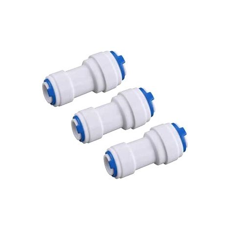 3 Pièces Raccord Droit à Encastrement, Raccord Rapide pour Tube 3/8" à 1/4" pour Filtre à Eau Machine à Glaçons Machine à Café - Blanc (1/5)