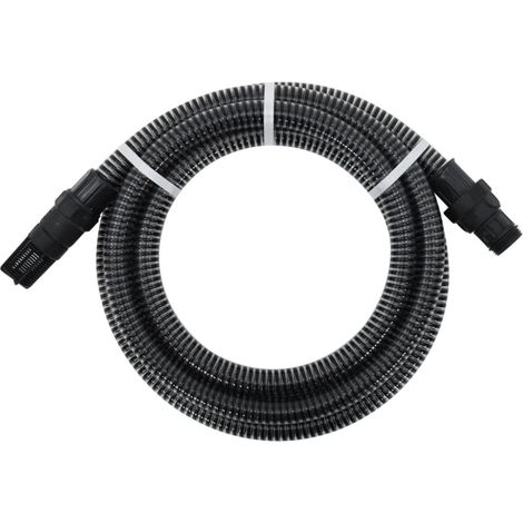 Filiyano-Tuyau d'aspiration avec raccords en laiton noir 1" 7 m PVC (1/5)