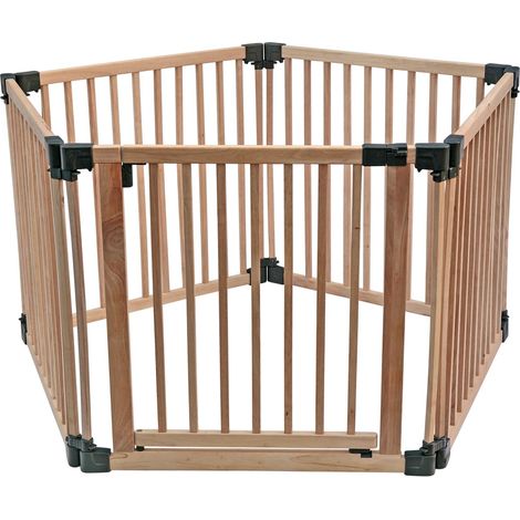 Safetots Wooden Play Den, Pentagon, 5 x 80cm, Natural Wood, Play Den for Toddlers, Large Play Pen, Easy Installation (1/5)