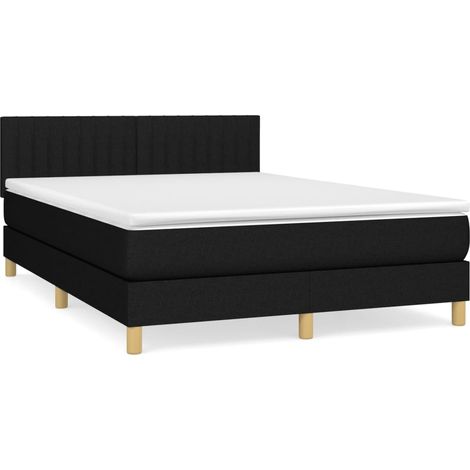 Maison Exclusive - Boxspringbett mit Matratze Schwarz 140x190 cm