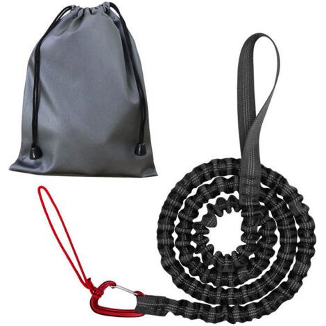 Noir Corde de remorquage de vélo Corde de remorquage pour enfants pour sangle de remorquage de vélo Corde de remorquage élastique pour vélo, capacité de charge 500 lb ( 170 cm) (1/3)