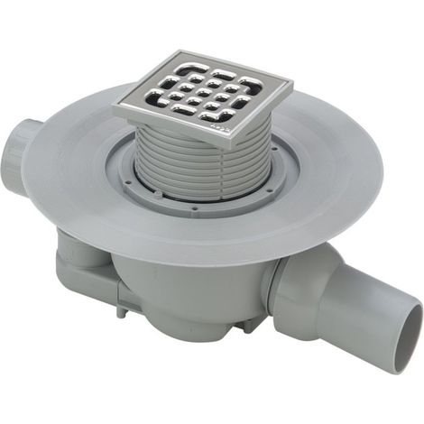 Viega Siphon de salle de bain Advantix 556921 DN 50, plastique gris, siphon horizontal, avec fixation